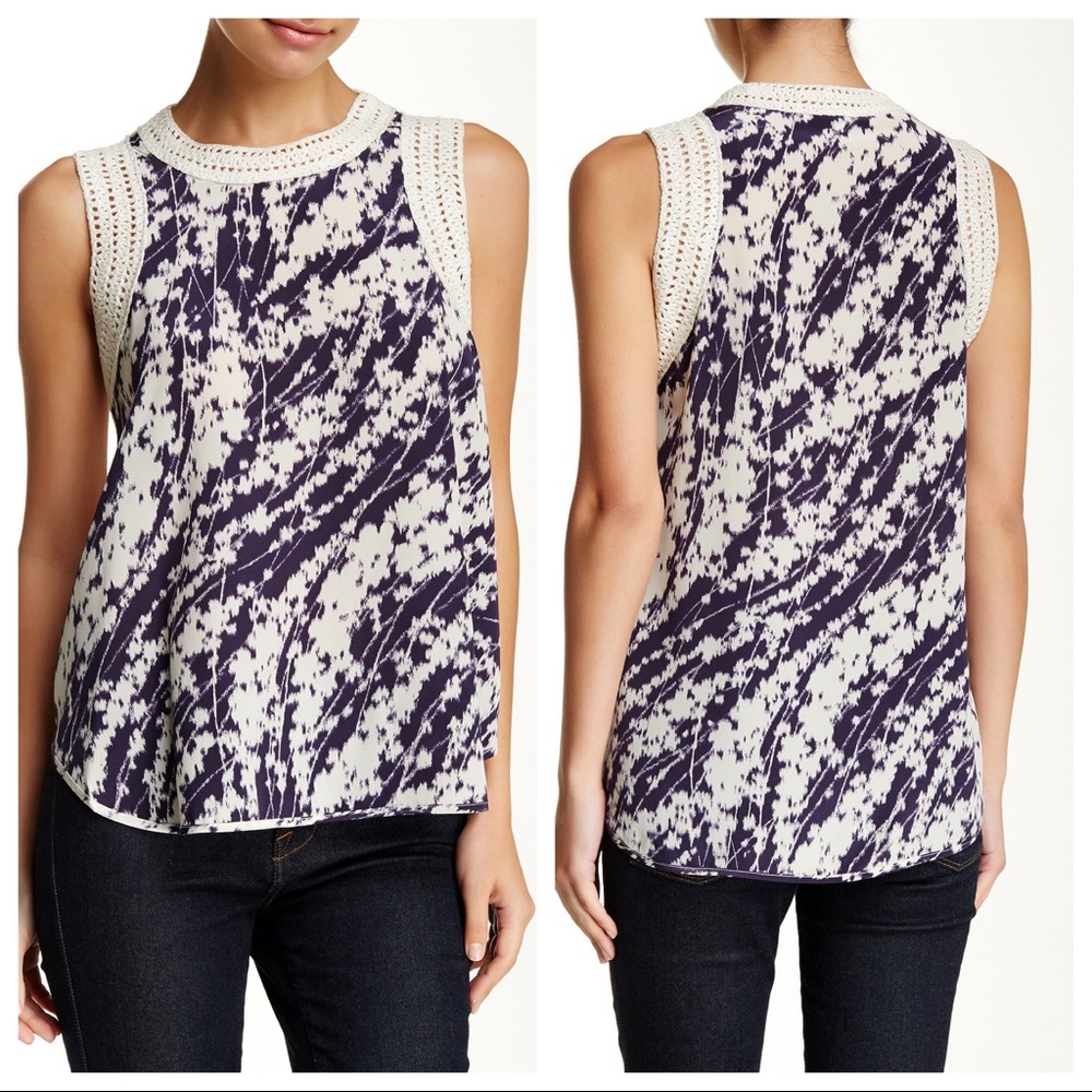 Elizabeth and James Vivi Floral Printed Silk Top
